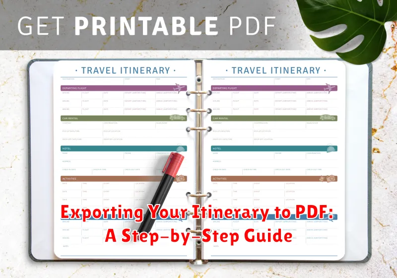 Exporting Your Itinerary to PDF: A Step-by-Step Guide