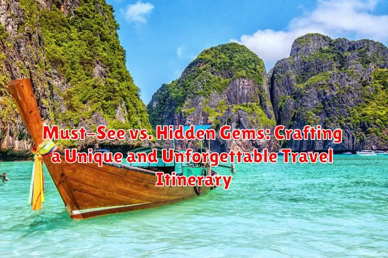 Must-See vs. Hidden Gems: Crafting a Unique and Unforgettable Travel Itinerary